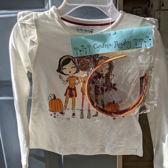Cynthia Rowley Orange & White Long Sleeve Tee, comes with a cute headband - Picture 2 of 6